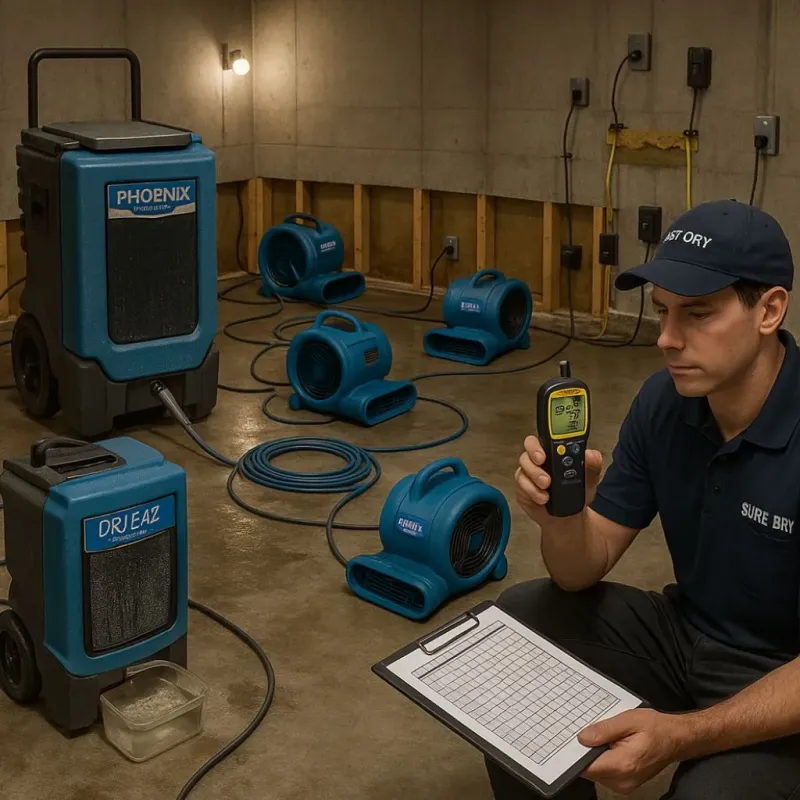 Structural Drying and Dehumidification process in South Haven, MI